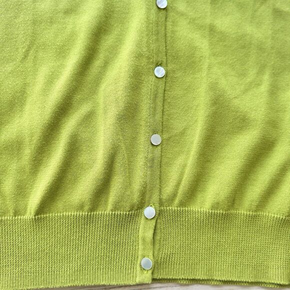Talbots Pima Cotton Blend Cardigan Womens Plus S Green Button Up Career Casual - Picture 4 of 10